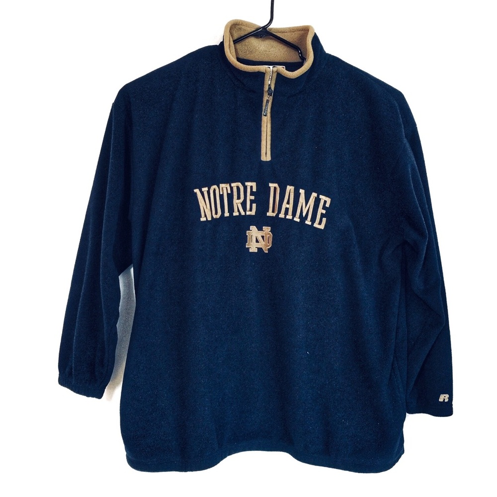 Notre Dame Russell Zip Fleece Sweatshirt Size 5XT